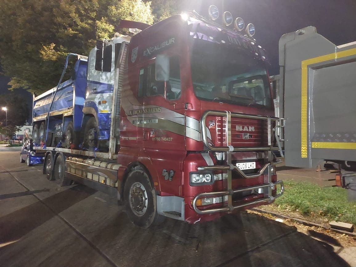 Loaded truck delivery